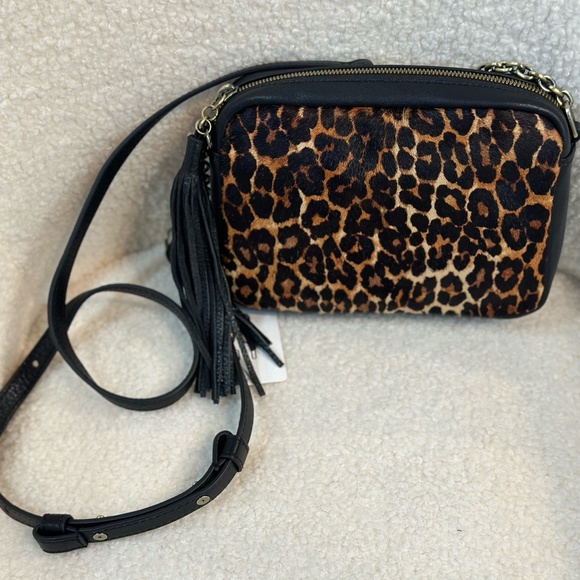 HOBO - Renny Small Crossbody Bag‎ Purse Leather Leopard Adjustable NWT - Picture 1 of 13